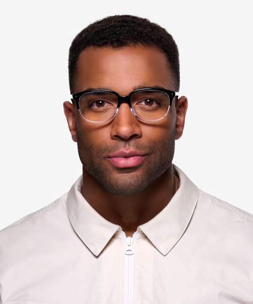 Escape Clear Black AcetateEyeglass Frames for Men from EyeBuyDirect