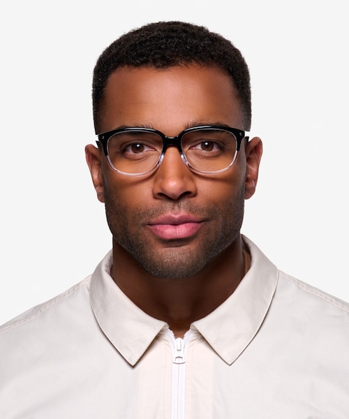 Escape Clear Black AcetateEyeglass Frames for Men from EyeBuyDirect