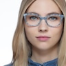 Valentina Blue Floral AcétateMontures de lunettes de vue pour Femmes d'EyeBuyDirect