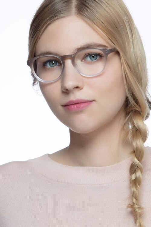 Split Brown AcetateEyeglass Frames for Women from EyeBuyDirect