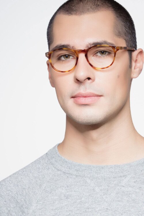 Split Tortoise AcetateEyeglass Frames for Men from EyeBuyDirect