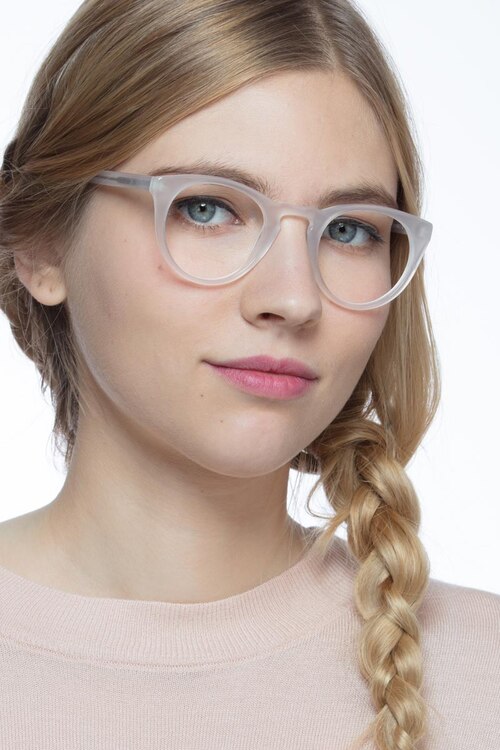 Lynx Blanche AcétateMontures de lunettes de vue pour Femmes d'EyeBuyDirect