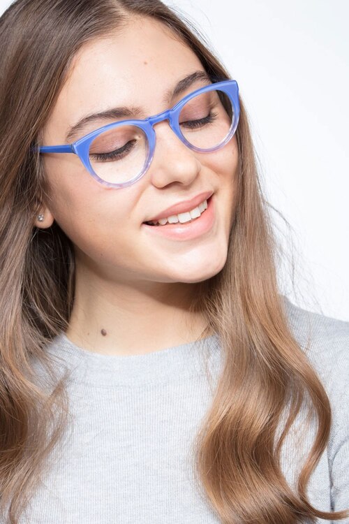 Lynx Bleu AcétateMontures de lunettes de vue pour Femmes d'EyeBuyDirect