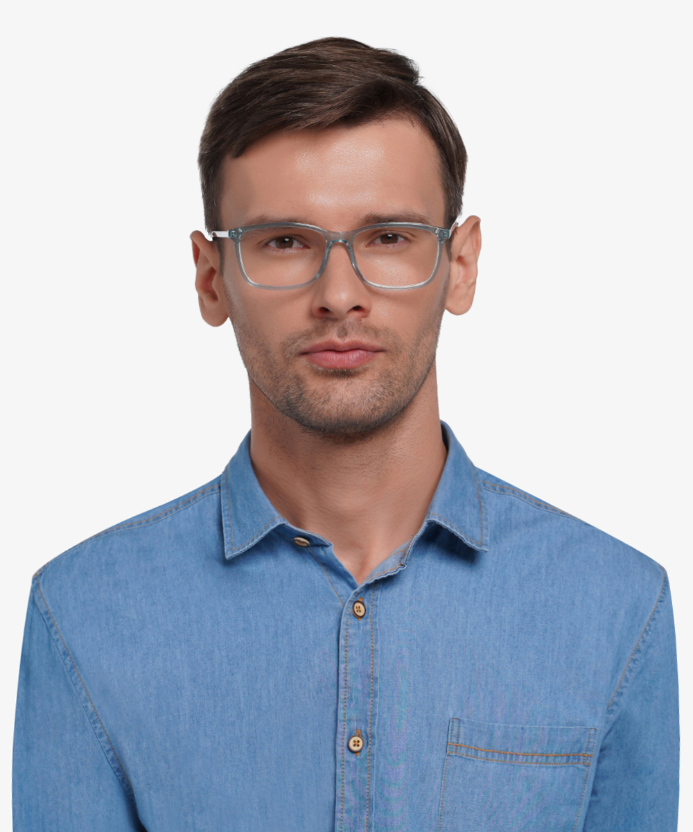 Constellation Rectangle Clear Blue Full Rim Eyeglasses Eyebuydirect Canada