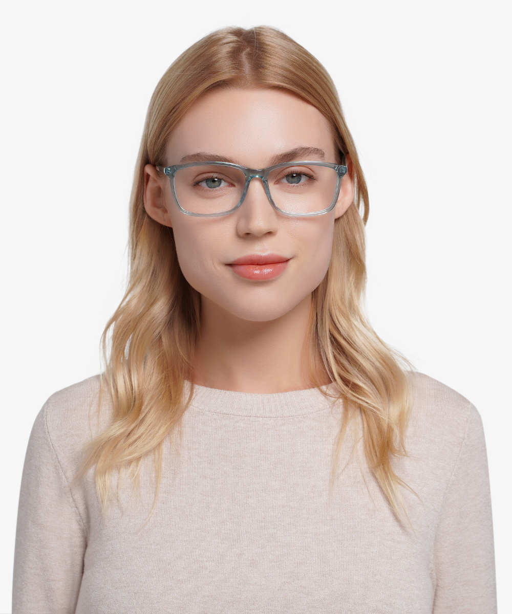 Constellation Rectangle Clear Blue Full Rim Eyeglasses Eyebuydirect 