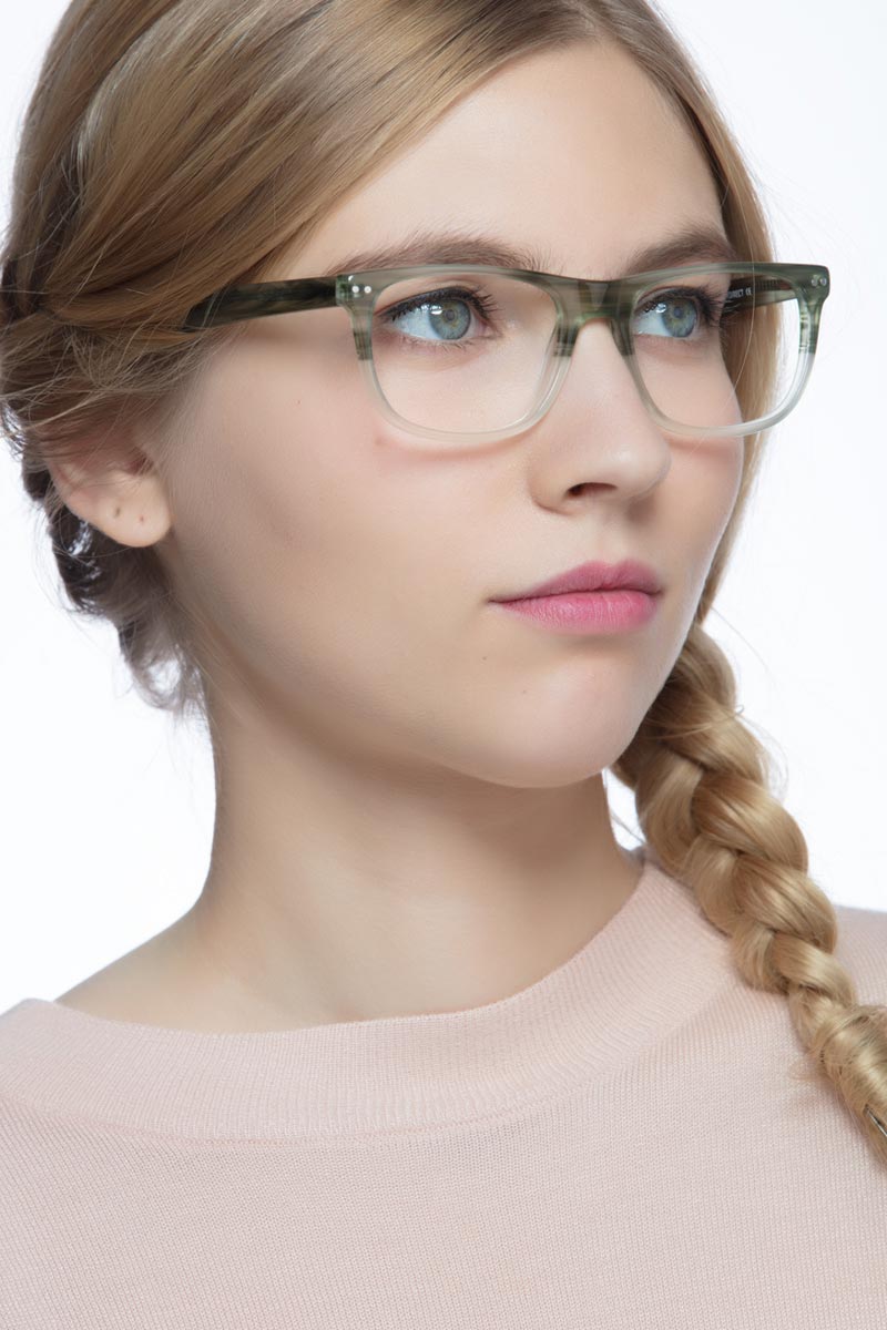 Koi Rectangle Green Full Rim Eyeglasses Eyebuydirect Canada
