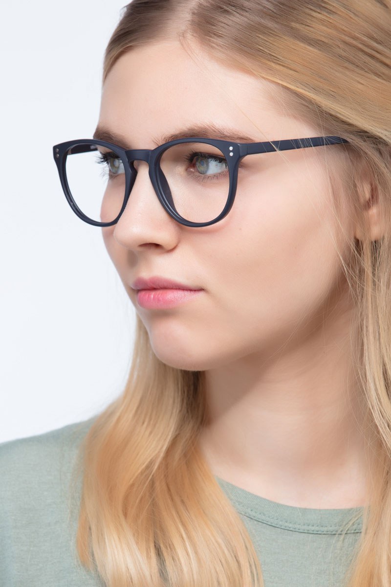 Legendary Round Navy Full Rim Eyeglasses Eyebuydirect