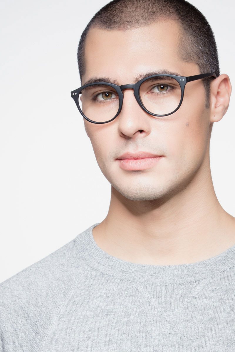 Revolution Round Matte Black Full Rim Eyeglasses Eyebuydirect