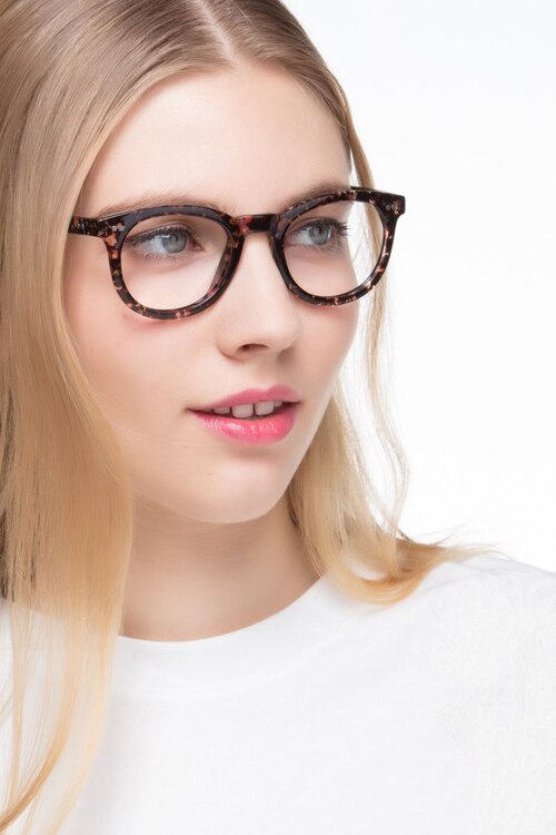 Solar Black Floral PlasticEyeglass Frames for Women from EyeBuyDirect