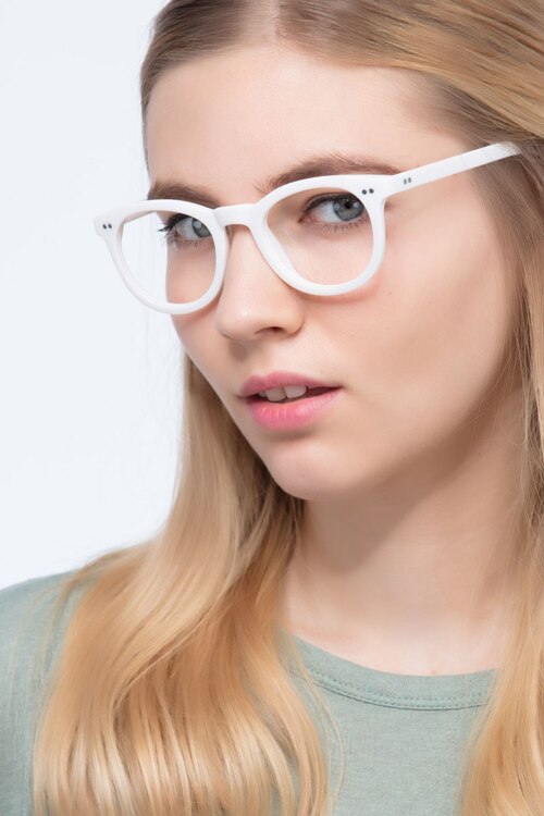 Solar Matte White PlasticEyeglass Frames for Women from EyeBuyDirect