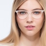 Dame Matte Clear PlasticEyeglass Frames for Women from EyeBuyDirect