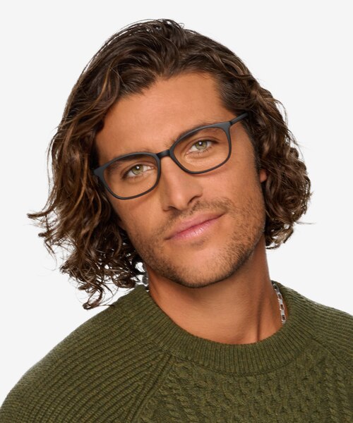 Glider Black PlasticEyeglass Frames for Men from EyeBuyDirect