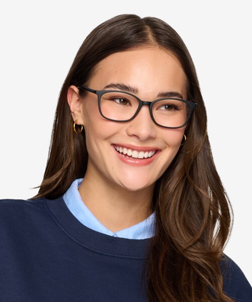 Glider Black PlasticEyeglass Frames for Women from EyeBuyDirect
