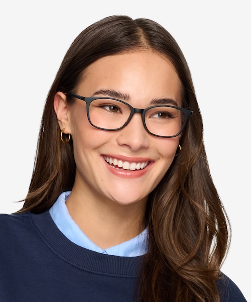 Glider Black PlasticEyeglass Frames for Women from EyeBuyDirect