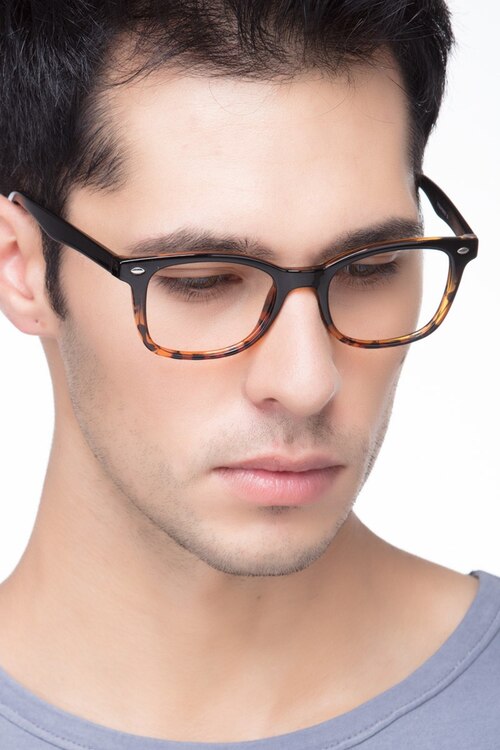Drama Black Brown PlasticEyeglass Frames for Men from EyeBuyDirect
