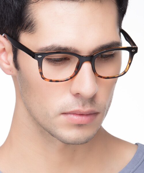 Drama Black Brown PlasticEyeglass Frames for Men from EyeBuyDirect