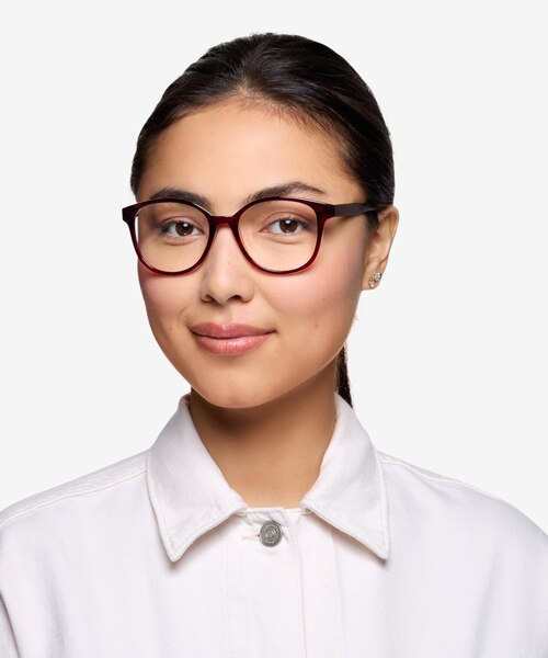The Beat Burgundy PlasticEyeglass Frames for Women from EyeBuyDirect