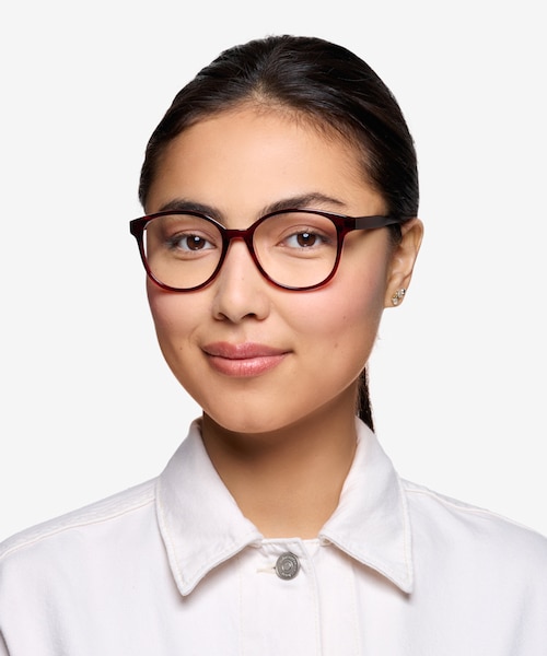 The Beat Burgundy PlasticEyeglass Frames for Women from EyeBuyDirect