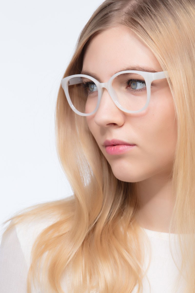 The Beat Square White Glasses for Women Eyebuydirect Canada