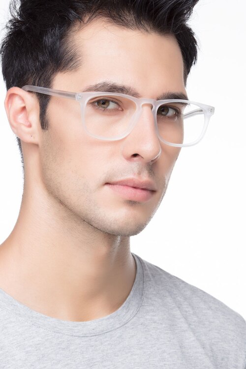 Rhode Island Matte Clear AcetateEyeglass Frames for Men from EyeBuyDirect