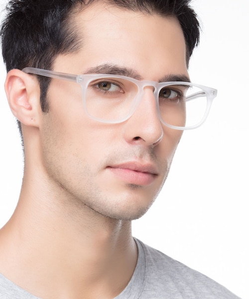Rhode Island Matte Clear AcetateEyeglass Frames for Men from EyeBuyDirect