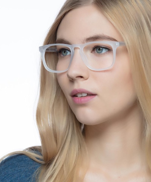 Rhode Island Matte Clear AcetateEyeglass Frames for Women from EyeBuyDirect