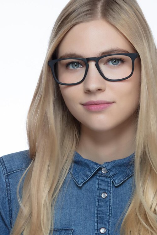 Rhode Island Matte Black AcetateEyeglass Frames for Women from EyeBuyDirect