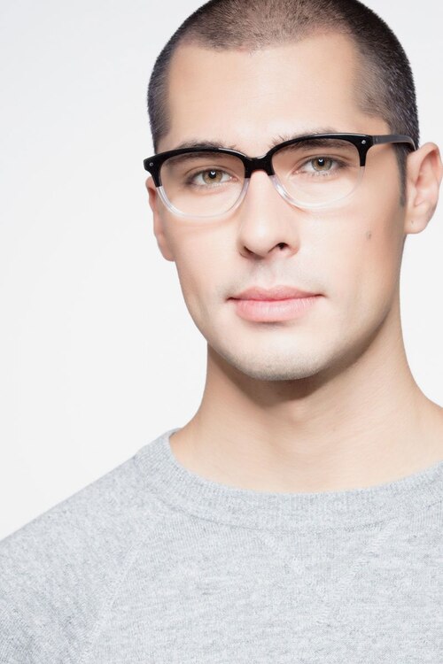 Escape Clear Black AcétateMontures de lunettes de vue pour Hommes d'EyeBuyDirect