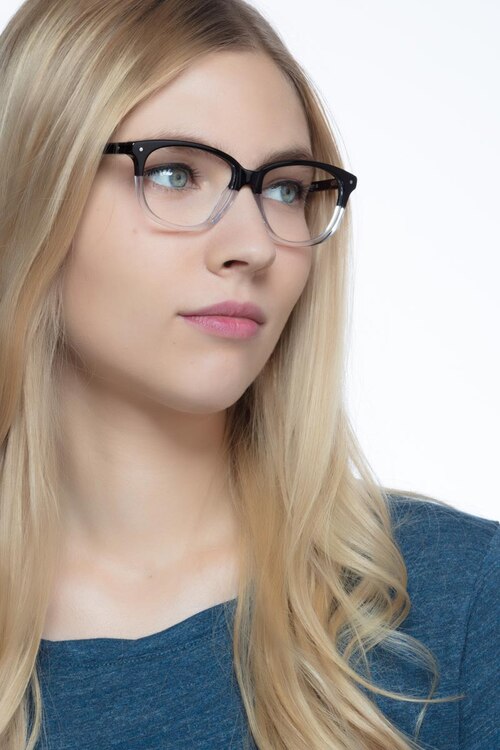 Escape Clear Black AcétateMontures de lunettes de vue pour Femmes d'EyeBuyDirect
