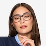 Milo Matte Black PlastiqueMontures de lunettes de vue pour Femmes d'EyeBuyDirect