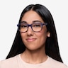 Milo Matte Navy PlasticEyeglass Frames for Women from EyeBuyDirect