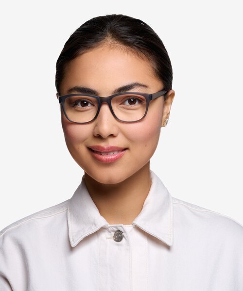 Milo Matte Gray PlasticEyeglass Frames for Women from EyeBuyDirect