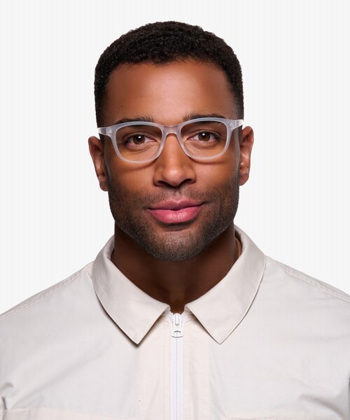 Milo Frosted Clear PlasticEyeglass Frames for Men from EyeBuyDirect