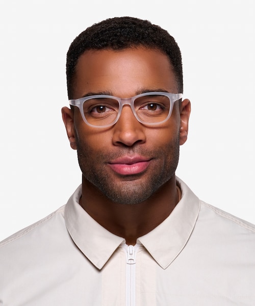 Milo Frosted Clear PlasticEyeglass Frames for Men from EyeBuyDirect