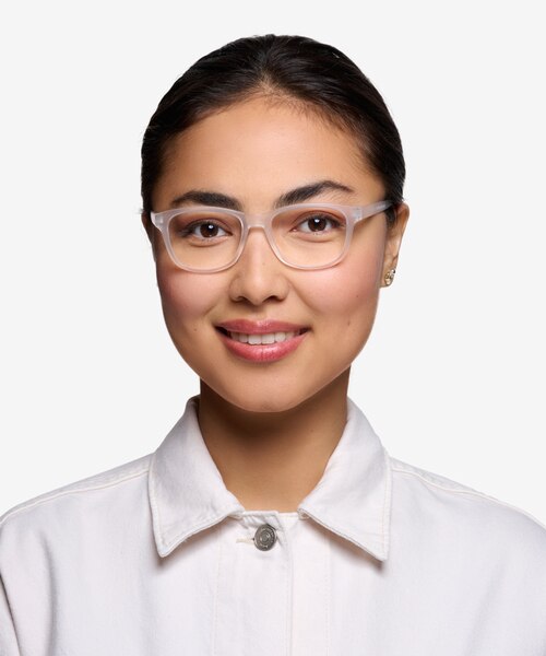 Milo Frosted Clear PlasticEyeglass Frames for Women from EyeBuyDirect