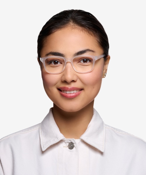 Milo Frosted Clear PlasticEyeglass Frames for Women from EyeBuyDirect