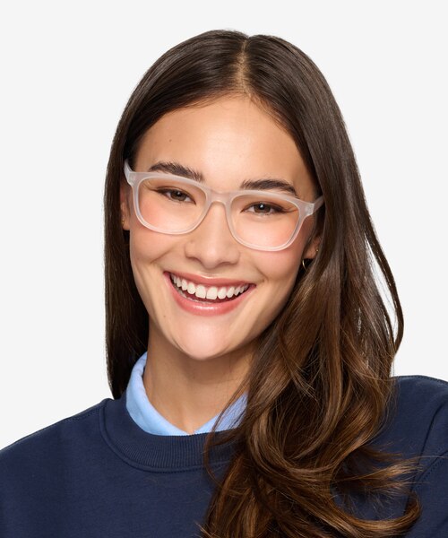 Milo Frosted Clear PlasticEyeglass Frames for Women from EyeBuyDirect