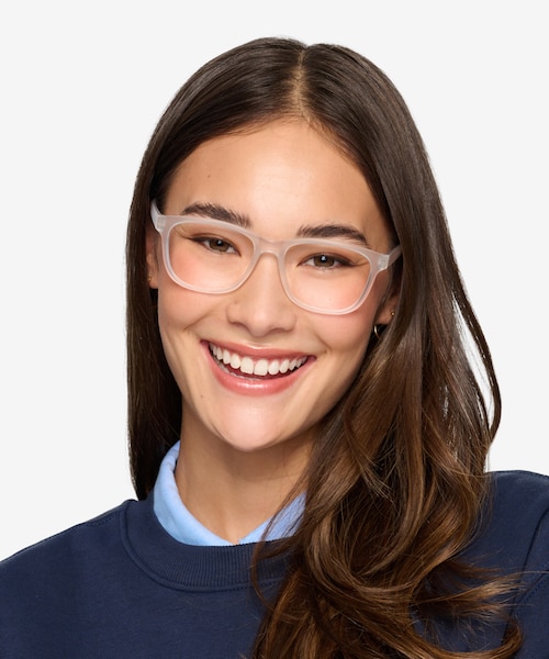 Milo Frosted Clear PlasticEyeglass Frames for Women from EyeBuyDirect