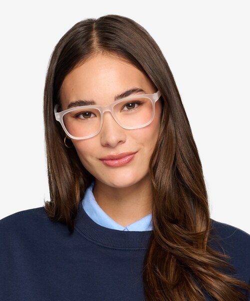 Milo Frosted Clear PlastiqueMontures de lunettes de vue pour Femmes d'EyeBuyDirect