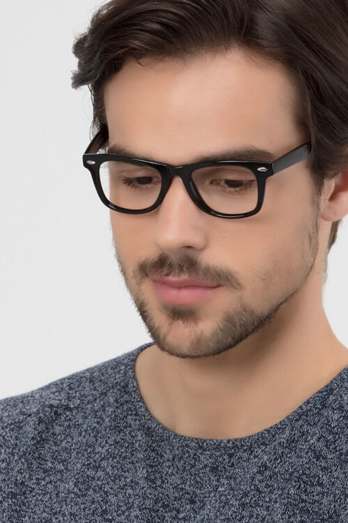 Atlee Noir PlastiqueMontures de lunettes de vue pour Hommes d'EyeBuyDirect