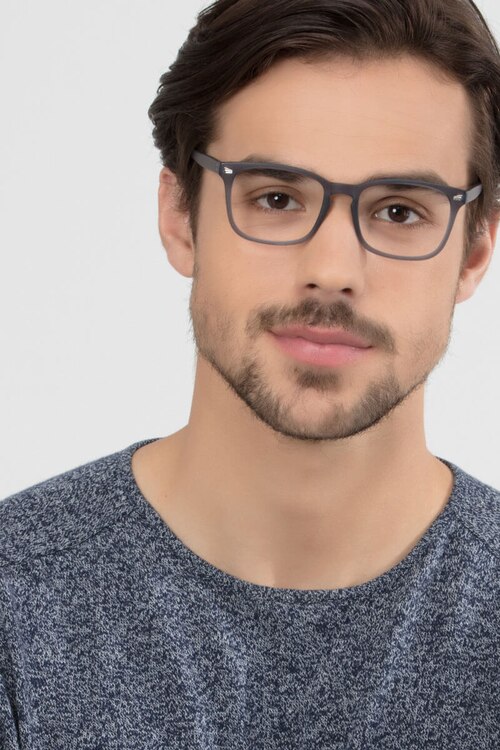 Uptown Matte Gray PlasticEyeglass Frames for Men from EyeBuyDirect