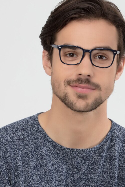 Uptown Navy PlasticEyeglass Frames for Men from EyeBuyDirect