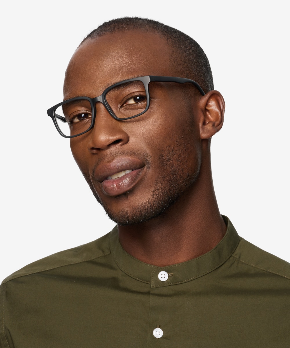 mens matte black glasses