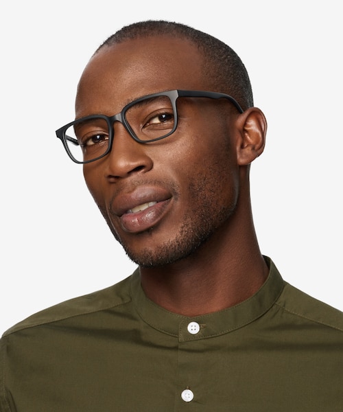 November Matte Black PlasticEyeglass Frames for Men from EyeBuyDirect