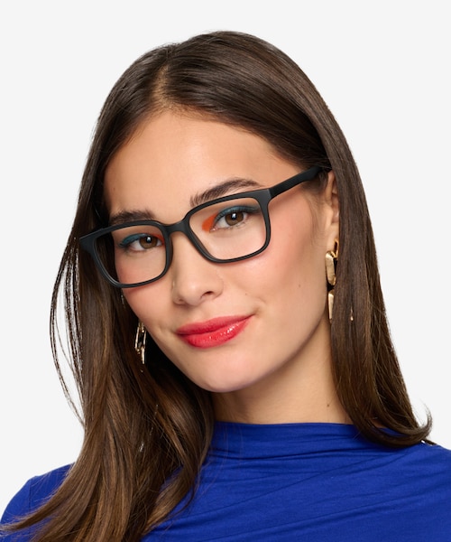 November Matte Black PlasticEyeglass Frames for Women from EyeBuyDirect