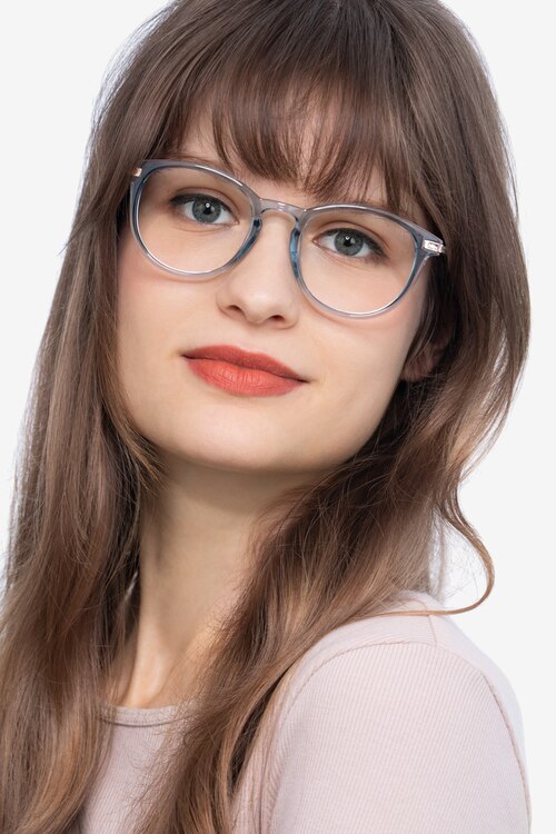 Daphne Clear Blue Plastic-metalMontures de lunettes de vue pour Femmes d'EyeBuyDirect