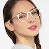Daphne White Plastic-metalEyeglass Frames for Women from EyeBuyDirect