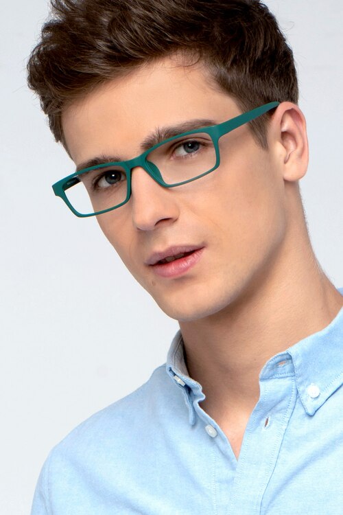 Madras Vert PlastiqueMontures de lunettes de vue pour Hommes d'EyeBuyDirect