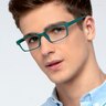 Madras Vert PlastiqueMontures de lunettes de vue pour Hommes d'EyeBuyDirect