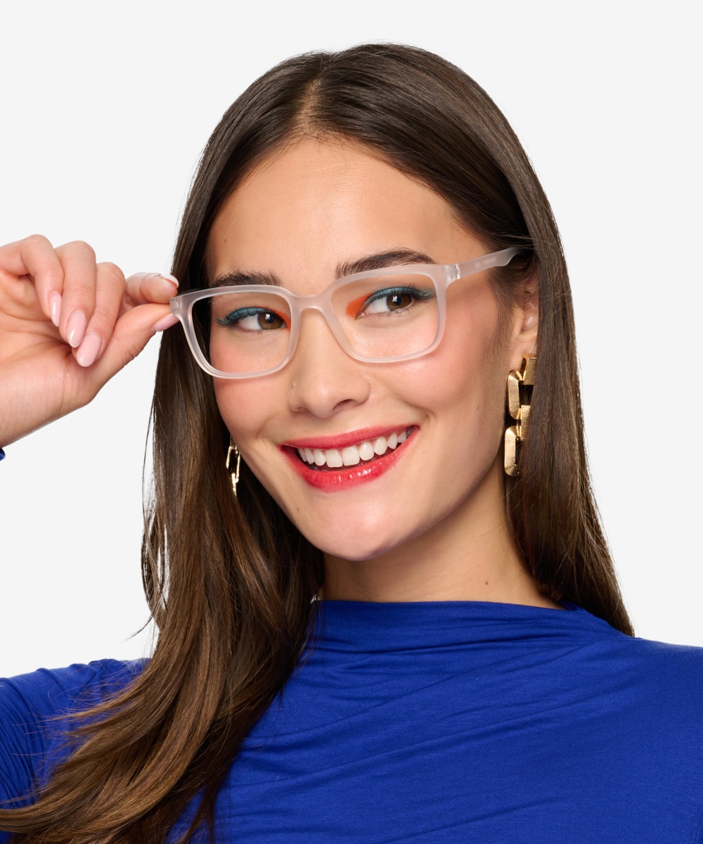 Clear plastic frame store prescription glasses